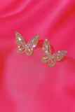 Icy 'Mariposa' Gold Studs