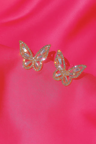 Icy 'Mariposa' Gold Studs