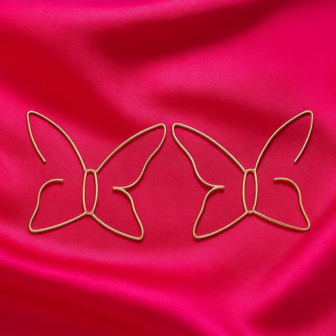 Gold 'Pretty Wings' Hoops