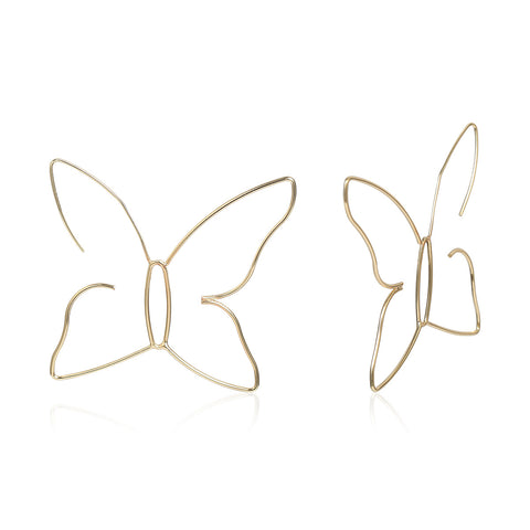 Gold 'Pretty Wings' Hoops